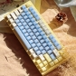 8 Items 104+60 Keycaps Set PBT Dye-subbed + PC Semi-transparent Cherry Profile for Mechanical Keyboard Sea Salt Soda Water
